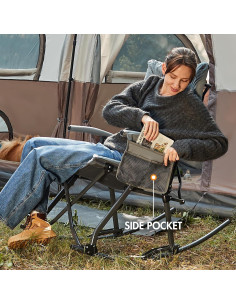 Silla Mecedora Plegable Portal Charles Acolchada Gris 181 kg 2