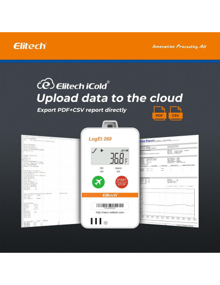 Registrador de Datos de Temperatura y Humedad Elitech Loget260-TH