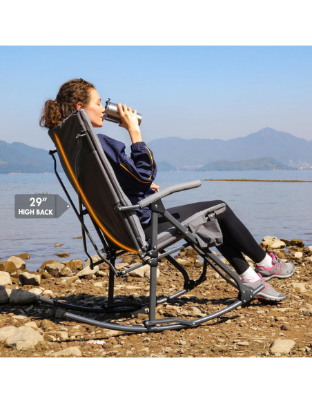 Silla Mecedora Plegable Portal Charles Acolchada Gris 181 kg