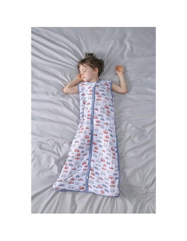 Saco de Sueño Bebé 0-6 Meses TADO MUSLIN Autos 100% Algodón
