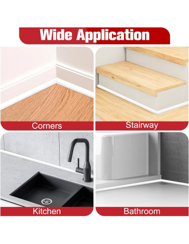 Moldura Cuartera Flexible ToLanbbt 149.86 cm Blanca PVC