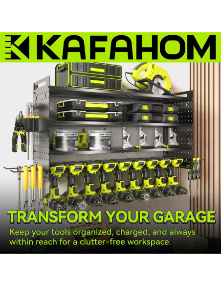 Organizador de Herramientas Eléctricas KAFAHOM Montaje en Pared 4 Estantes