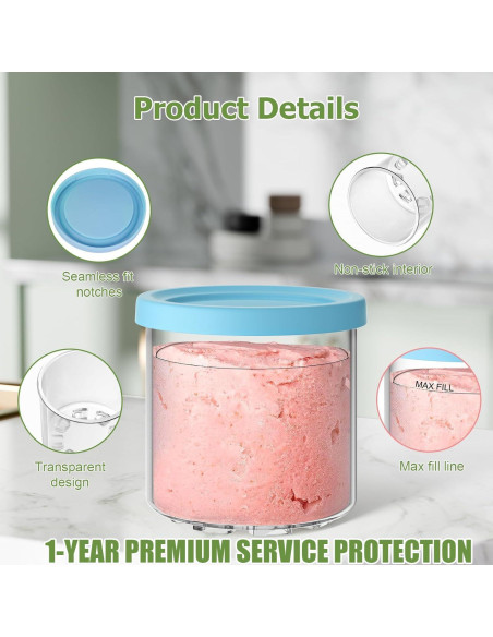 4 Tazas Ninja Creami 16oz Psasrm Aisladas Reutilizables