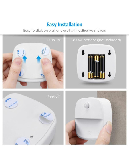 Luz Nocturna LED AMIR con Sensor de Movimiento - Paquete de 3
