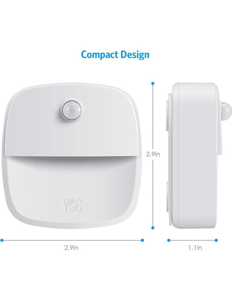 Luz Nocturna LED AMIR con Sensor de Movimiento - Paquete de 3