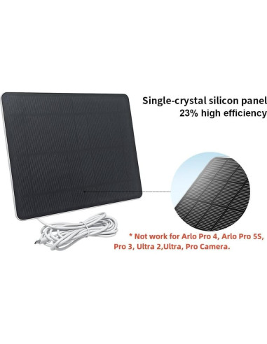 Cargador Solar GENDOING para Cámara Arlo Essential 5W 2.87m