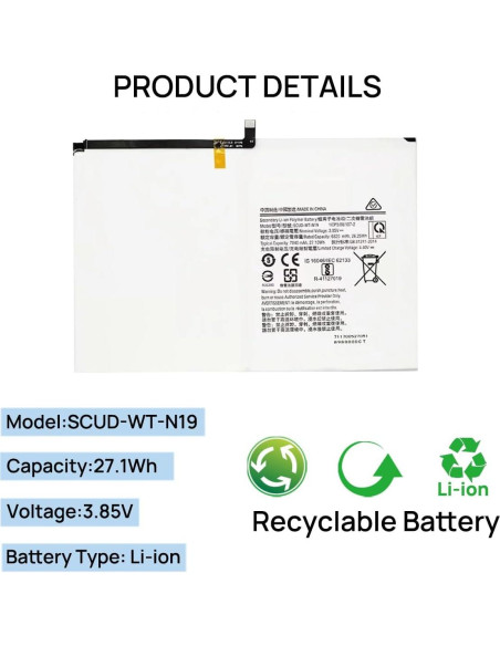 Batería de Reemplazo BORSCELLOR SCUD-WT-N19 para Galaxy Tab A7
