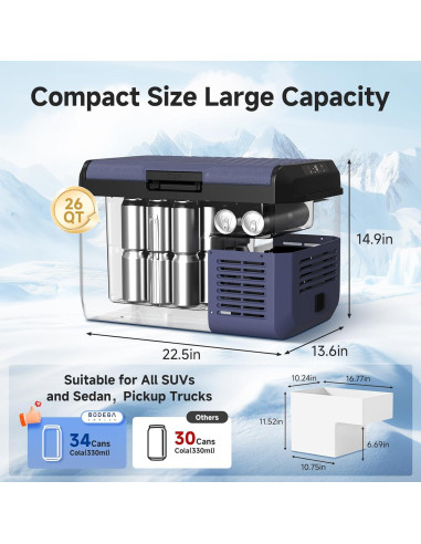 Refrigerador de Coche BODEGACOOLER 25L IPX4 Ultra Silencioso