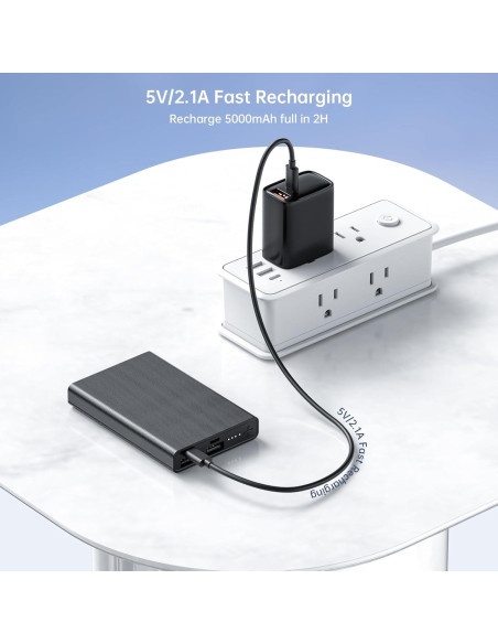 Banco de Poder 5000mAh 2PCS USB-C y USB-A para Ropa Calentada