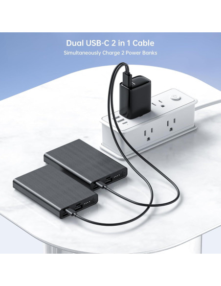 Banco de Poder 5000mAh 2PCS USB-C y USB-A para Ropa Calentada