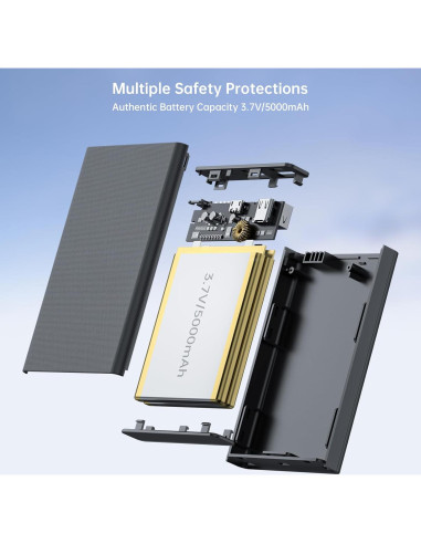 Banco de Poder 5000mAh 2PCS USB-C y USB-A para Ropa Calentada