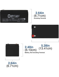 Batería Mighty Max ML3-12 12V 3.4Ah para Cortacésped Toro 2