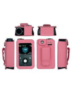 Funda de Cuero Ajustada Medtronic Minimed 630G 640G 650G 670G 770G 780G Rosa