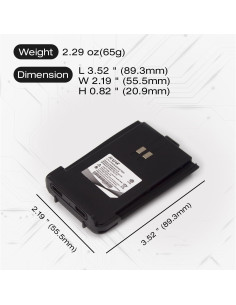 Batería Recargable Li-ion 3.7V 1000mAh elxjar para Retevis RT21 2