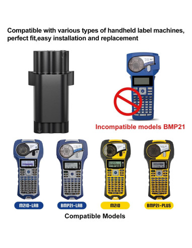 Paquete de 2 Baterías Recargables Litio Brady M210 2400mAh USB-C