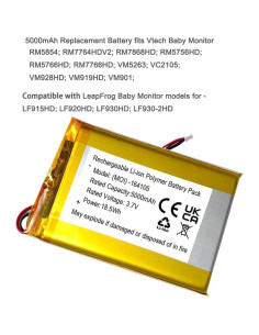 Batería Recargable 5000mAh para Monitores Vtech y LeapFrog 2