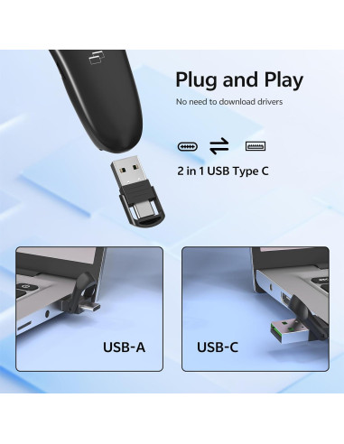 Clicker de Presentación Inalámbrico DONGGUAN WP08-R 4 Unidades USB-C