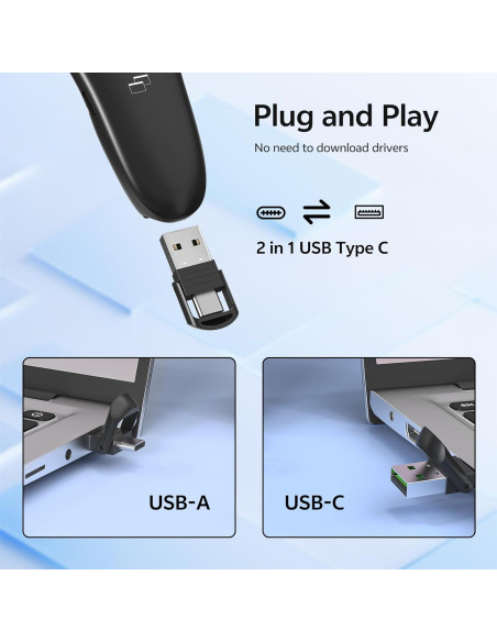 Clicker de Presentación Inalámbrico DONGGUAN WP08-R 4 Unidades USB-C