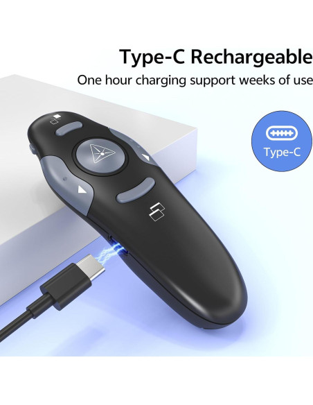 Clicker de Presentación Inalámbrico DONGGUAN WP08-R 4 Unidades USB-C