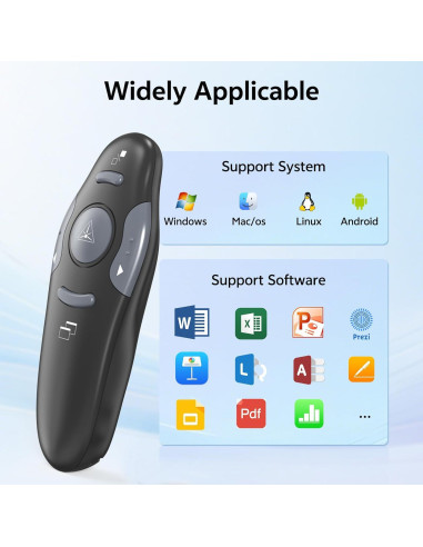 Clicker de Presentación Inalámbrico DONGGUAN WP08-R 4 Unidades USB-C