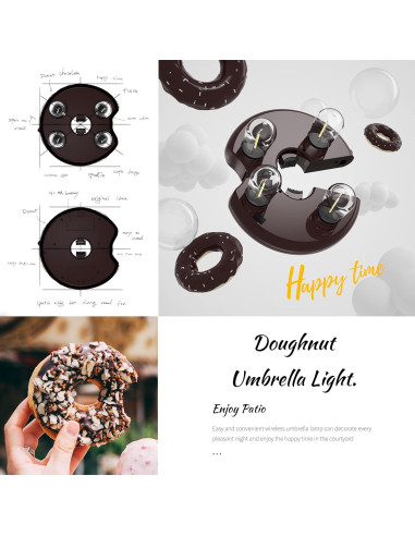 Luz de Paraguas LED Nora Gift - Bombillas Edison, 200 Lúmenes