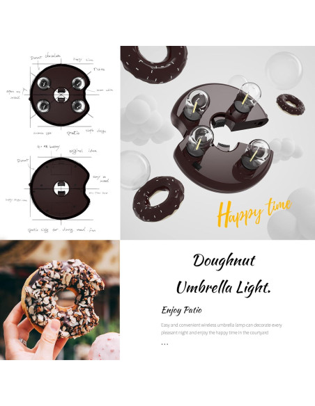 Luz de Paraguas LED Nora Gift - Bombillas Edison, 200 Lúmenes