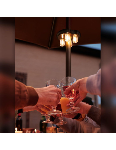 Luz de Paraguas LED Nora Gift - Bombillas Edison, 200 Lúmenes