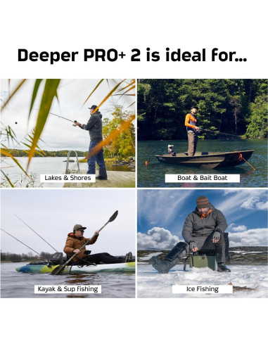 Sonar Deeper PRO+ 2 - Buscador de Peces Portátil con GPS