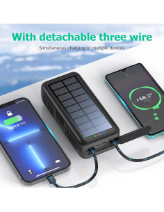 Banco de Energía Solar 63200mAh Cargador Portátil Doble Salida 2