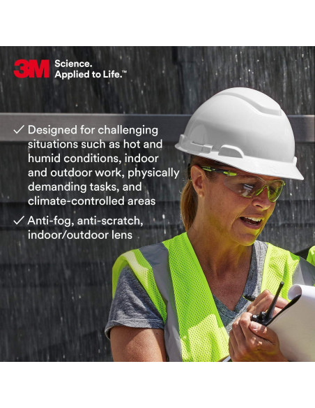 Gafas de Seguridad 3M Solus 1000, Lente Anti-Niebla, UV