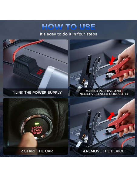 Pinzas de Arranque Inteligente DY Power Sun 1500A 12V