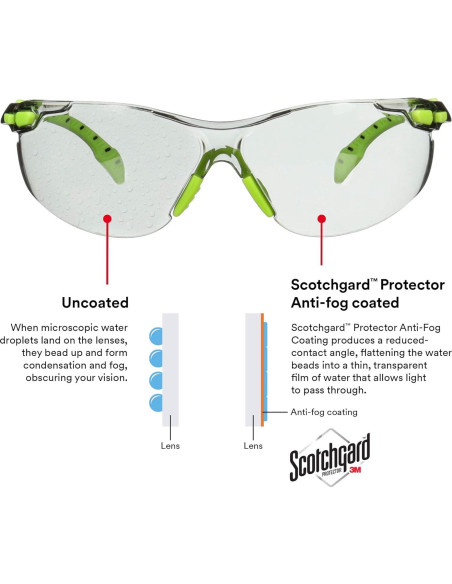 Gafas de Seguridad 3M Solus 1000, Lente Anti-Niebla, UV