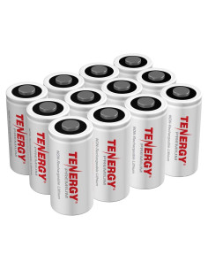 Paquete de 12 Baterías CR123A Tenergy 3V 1600mAh Litio