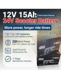 Batería 12V 15Ah Impact Battery para Scooter GoGo Elite 2