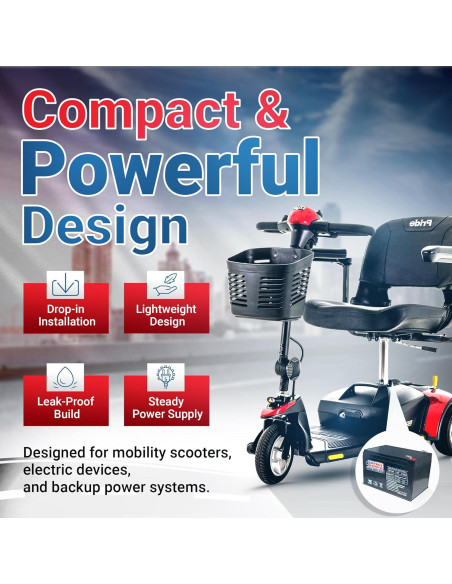 Batería 12V 15Ah Impact Battery para Scooter GoGo Elite