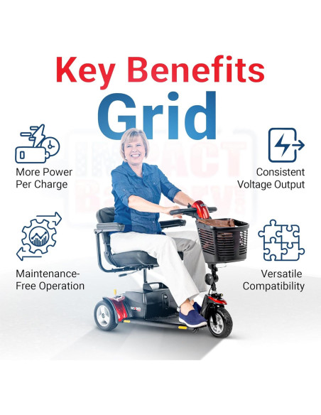 Batería 12V 15Ah Impact Battery para Scooter GoGo Elite