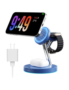 Estación de Carga 3 en 1 OUOTOO Mag-Safe para iPhone, AirPods, iWatch