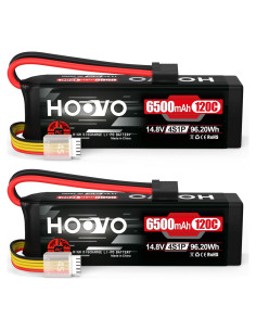 Batería Lipo HOOVO 4S 14.8V 6500mAh 120C - 2 Paquetes