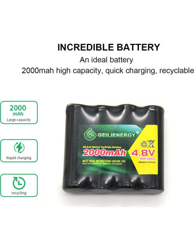 Batería Recargable NiMH 4.8V 2000mAh GEILIENERGY Hitec