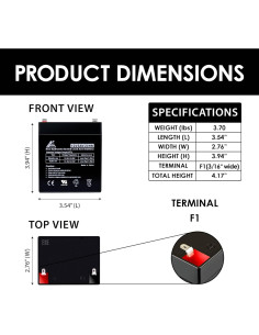 Batería Recargable VRLA AGM 12V 5Ah ExpertPower 2 Pack 2