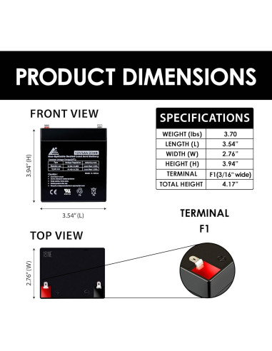 Batería Recargable VRLA AGM 12V 5Ah ExpertPower 2 Pack