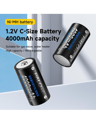 Baterías recargables C Ni-MH 4000mAh Palowextra - Paquete de 6