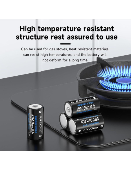 Baterías recargables C Ni-MH 4000mAh Palowextra - Paquete de 6