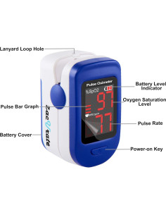 Oxímetro de Pulso Zacurate 500BL con Baterías Incluidas 2