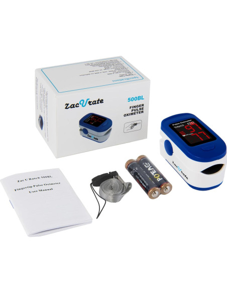 Oxímetro de Pulso Zacurate 500BL con Baterías Incluidas