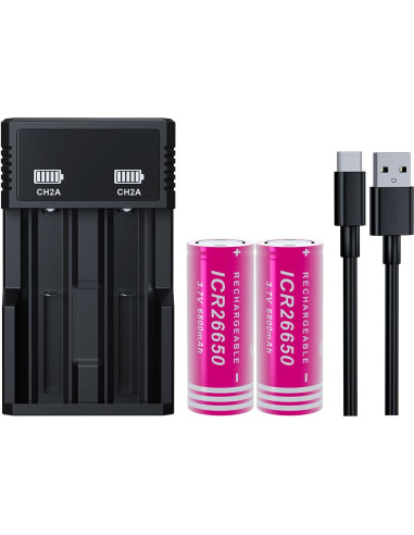 Batería Recargable 26650 PAOWANG 6800mAh Cabeza Plana