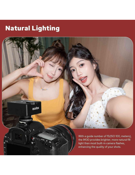 Flash Godox iM30 para Cámara, GN15, 7 Niveles de Potencia