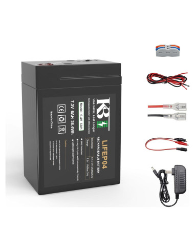 Batería Recargable LiFePO4 KBT 6V 6Ah con Cargador