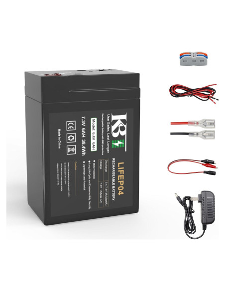 Batería Recargable LiFePO4 KBT 6V 6Ah con Cargador