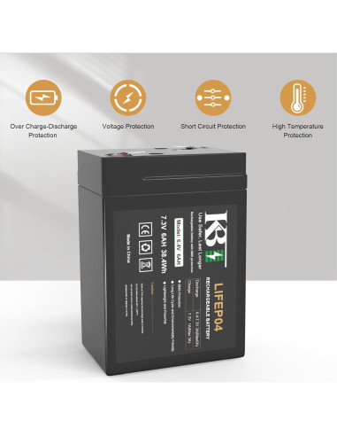 Batería Recargable LiFePO4 KBT 6V 6Ah con Cargador